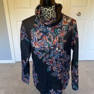 Nally & Millie paisley turtleneck lightweight sweater